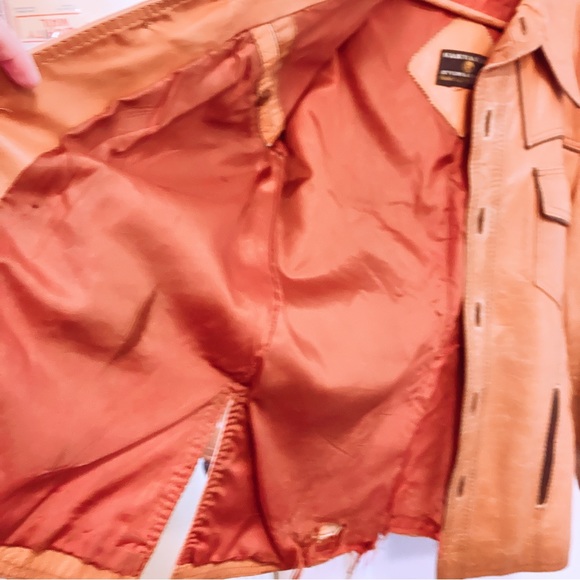 Vintage Distressed Leather Jacket 70’s Retro - Picture 7 of 8